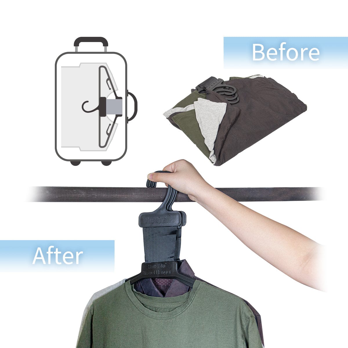 Grand Fusion Housewares, LLC Stow-N-Go® Folding Travel Hanger (3 pack Set) - 1 pack