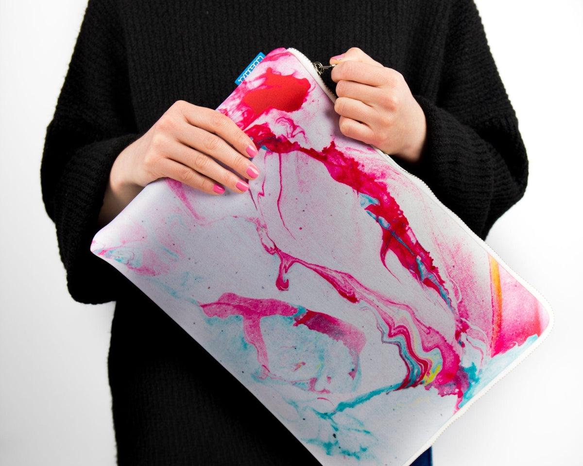 The Bullish Store Women's Marble Laptop Sleeve Case (Compatible With 13" and Some 14" Laptops) - marble