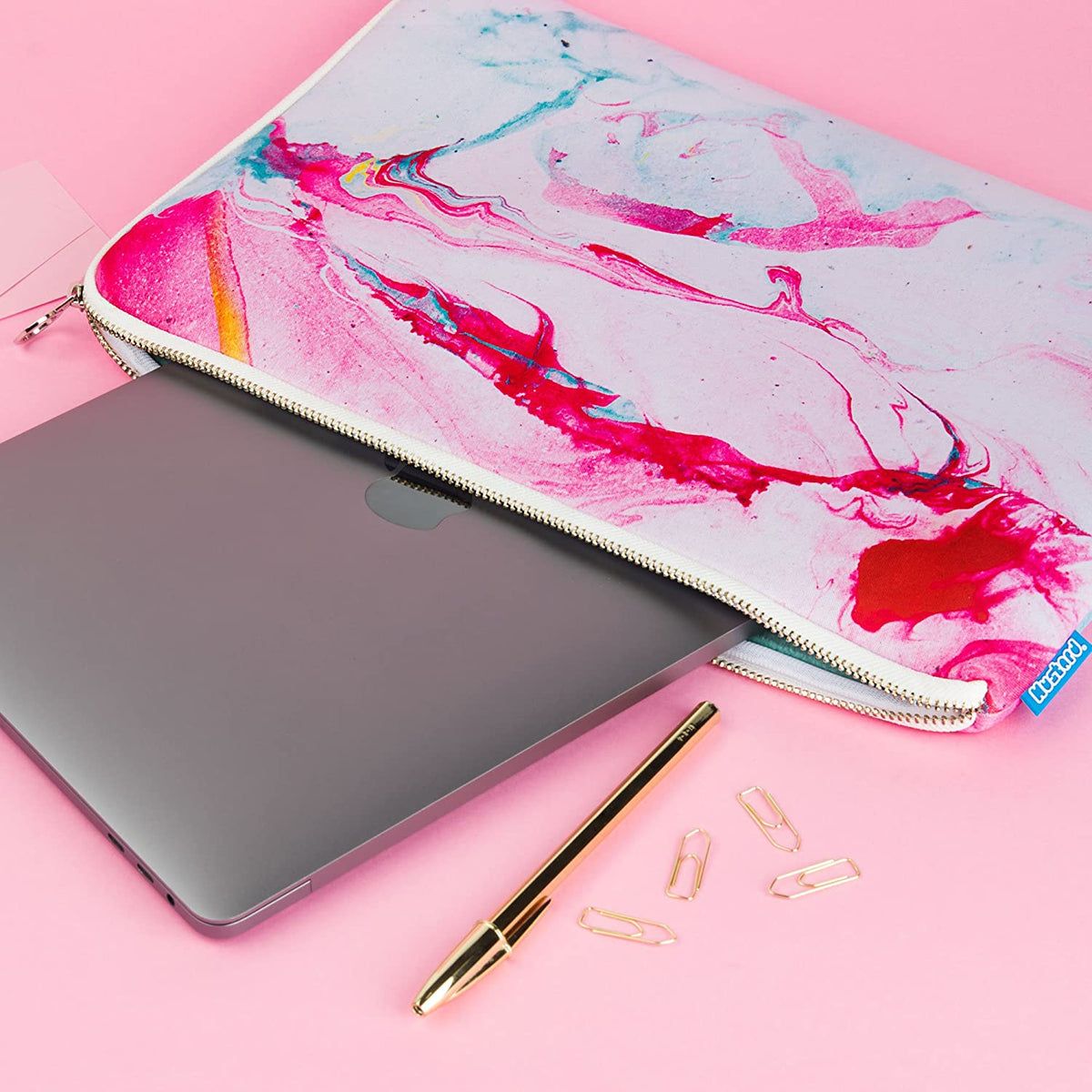 The Bullish Store Women's Marble Laptop Sleeve Case (Compatible With 13" and Some 14" Laptops) - marble