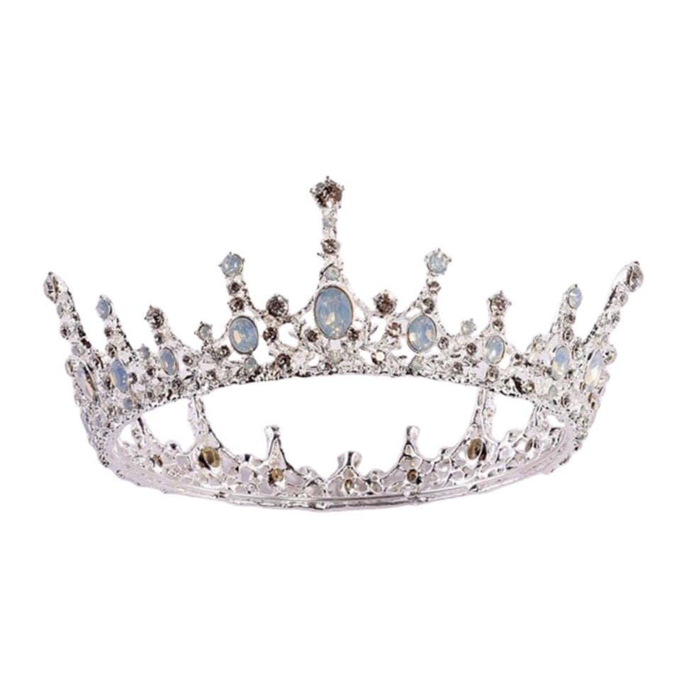 The Bullish Store Women's Moonlight Ice Queen Opal Crown Tiara in Silver or Gold - silver